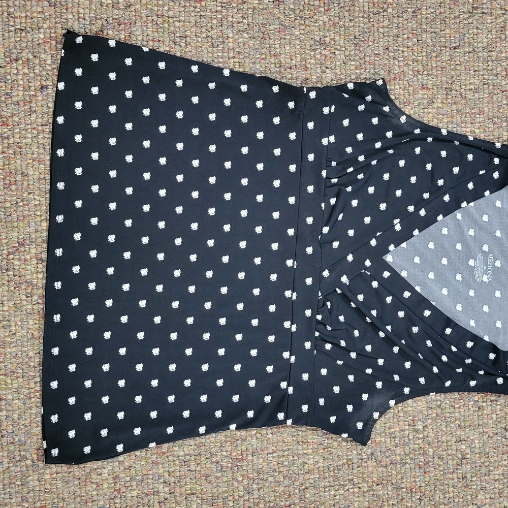 Merona Black Dress with White Dot Floral Print